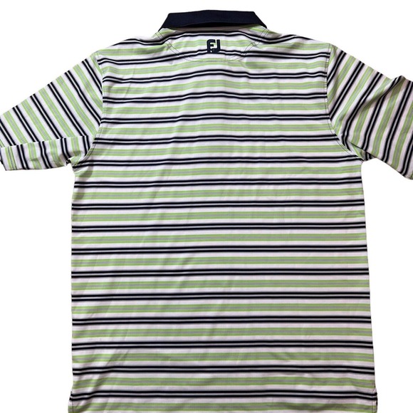 Footjoy Shirt Golf Polo Mens Size L Performance Activewear Green Athletic Fit - Picture 3 of 12